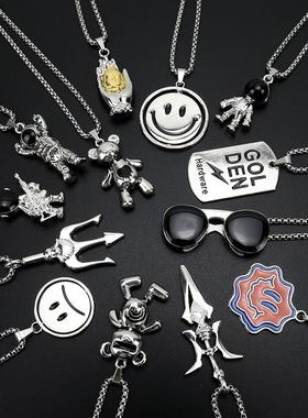 笑脸墨镜项链个性笑脸欧美男个性