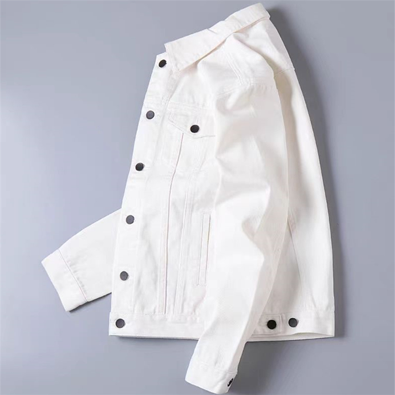 香港2025新款高端白色牛仔外套男士夹克衣休闲男装潮牌牛仔衣春秋