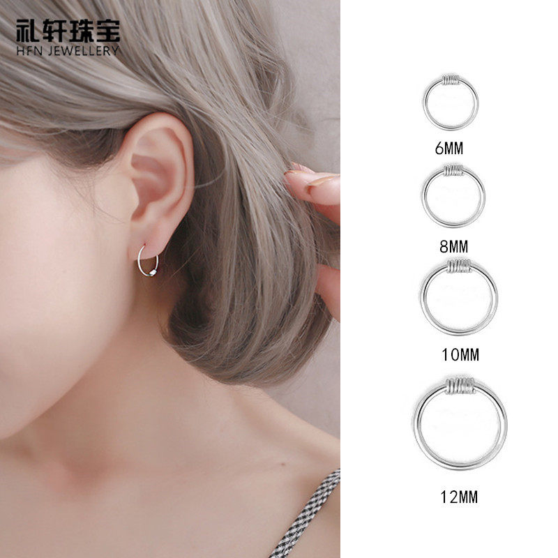 999耳环男女素圈耳钉银针