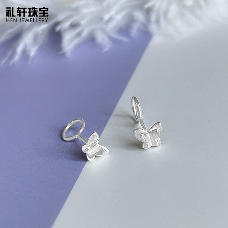 弯钩防掉蝴蝶耳钉s999透气免耳塞