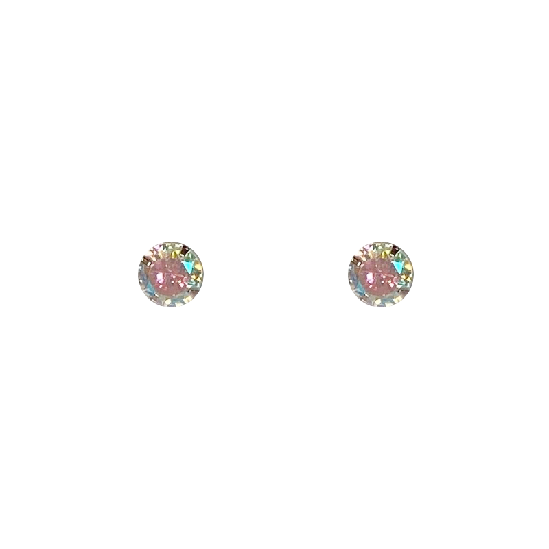 礼轩999纯银彩钻耳钉女