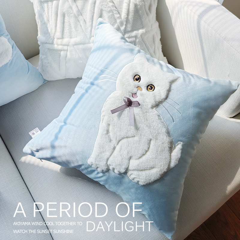 ins风可爱猫咪抱枕套沙发靠垫