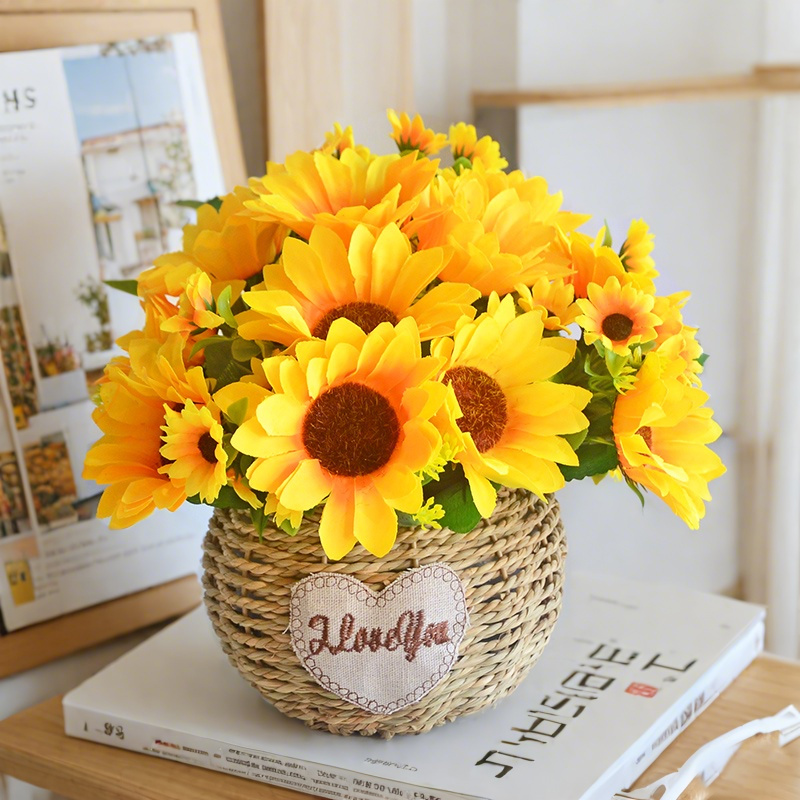 向日葵仿真花摆设客厅餐桌