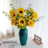假花向日葵仿真花装 饰花艺摆件客厅插花餐桌花摆花花束装 饰品摆设