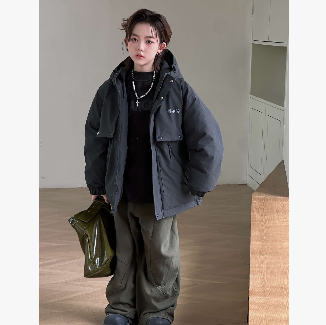 EVERY 68118 三个圆圈冲锋棉衣外套