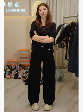 YM 33002 植绒弯刀牛仔裤