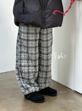 FAZ 6611格子加棉长裤