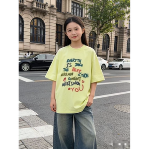 XW 666715 多排彩色字母短袖T恤