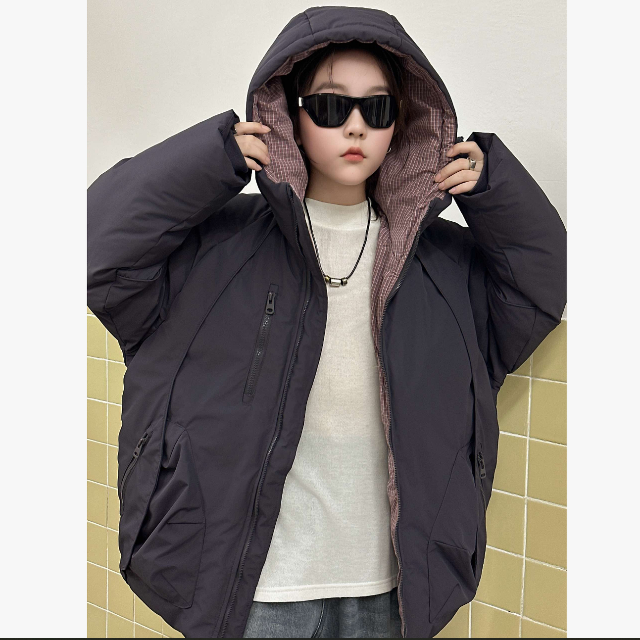 EVERY  68131 格子里衬棉衣外套