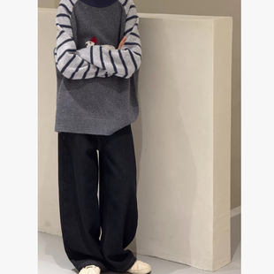 贴R标一体绒原色弯刀牛仔裤 880309