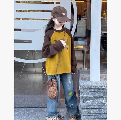 YL 880353 秋冬亲子米奇插肩袖发热打底T恤 一家三口都可以