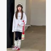 M家 蕾丝拼接加厚卫衣 8633