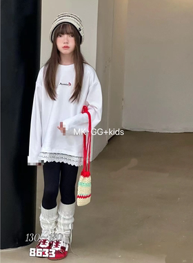 M家 8633 蕾丝拼接加厚卫衣