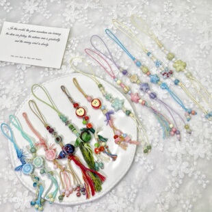 景德镇陶瓷手链陶瓷藏式 简约饰品学生情侣礼物陶瓷手串 包挂新中式