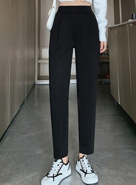 休闲裤女薄款2024新款垂感九分百搭西裤春秋季高腰显瘦宽松烟管裤