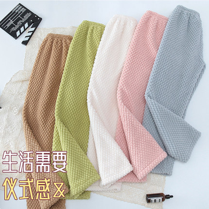 女士睡裤秋冬季加绒加厚珊瑚绒长裤保暖裤法兰绒大码休闲家居裤子