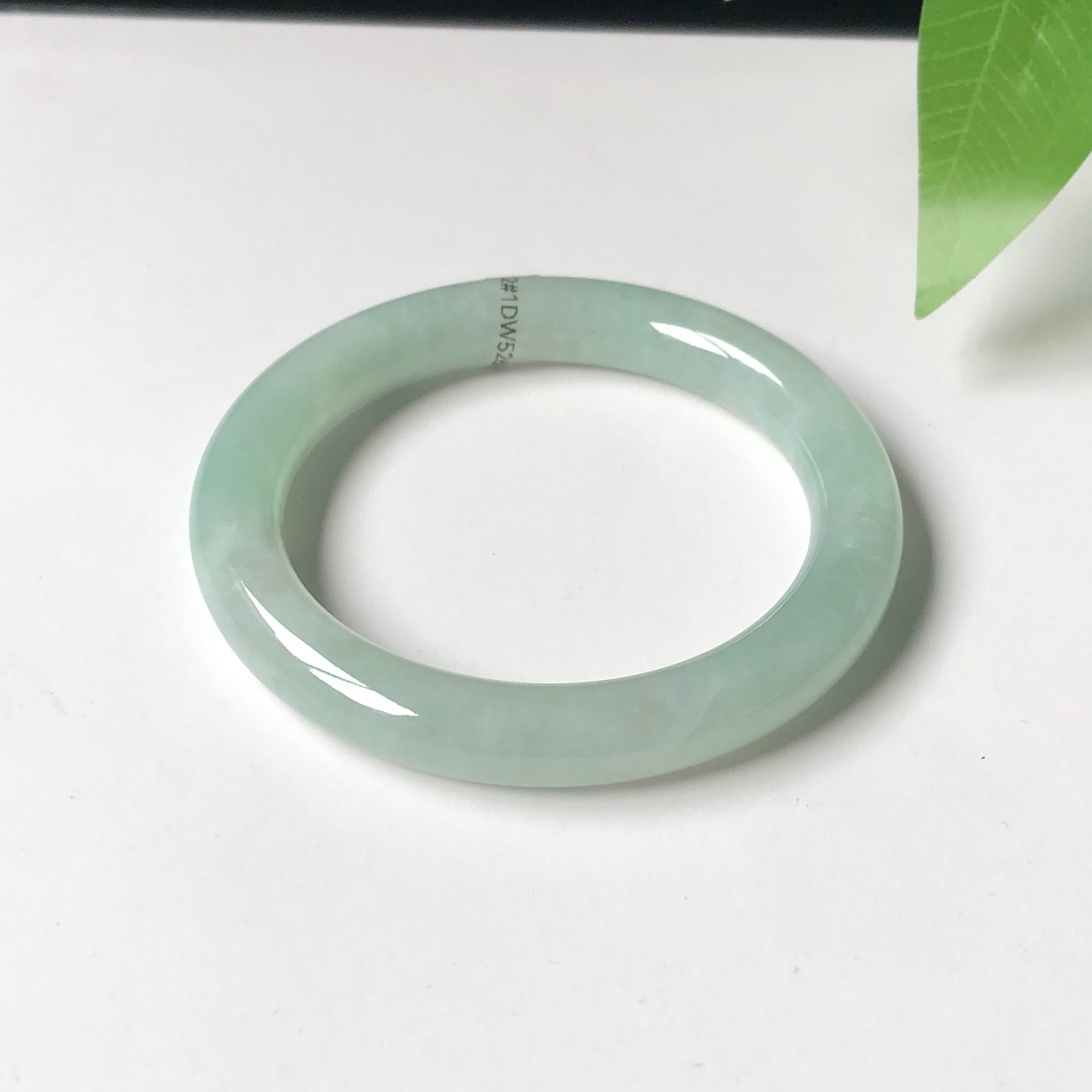 53圈1DW526251圆条 大艺珠宝冰糯种晴水绿缅甸天然A货翡翠玉手镯