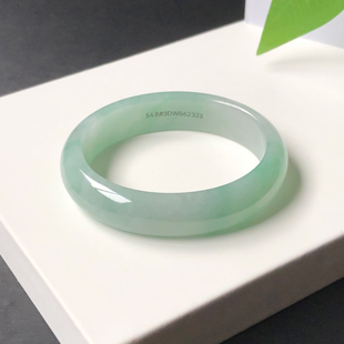 54圈3DW062323贵妃镯 大艺珠宝冰糯种飘绿花缅甸天然A货翡翠手镯