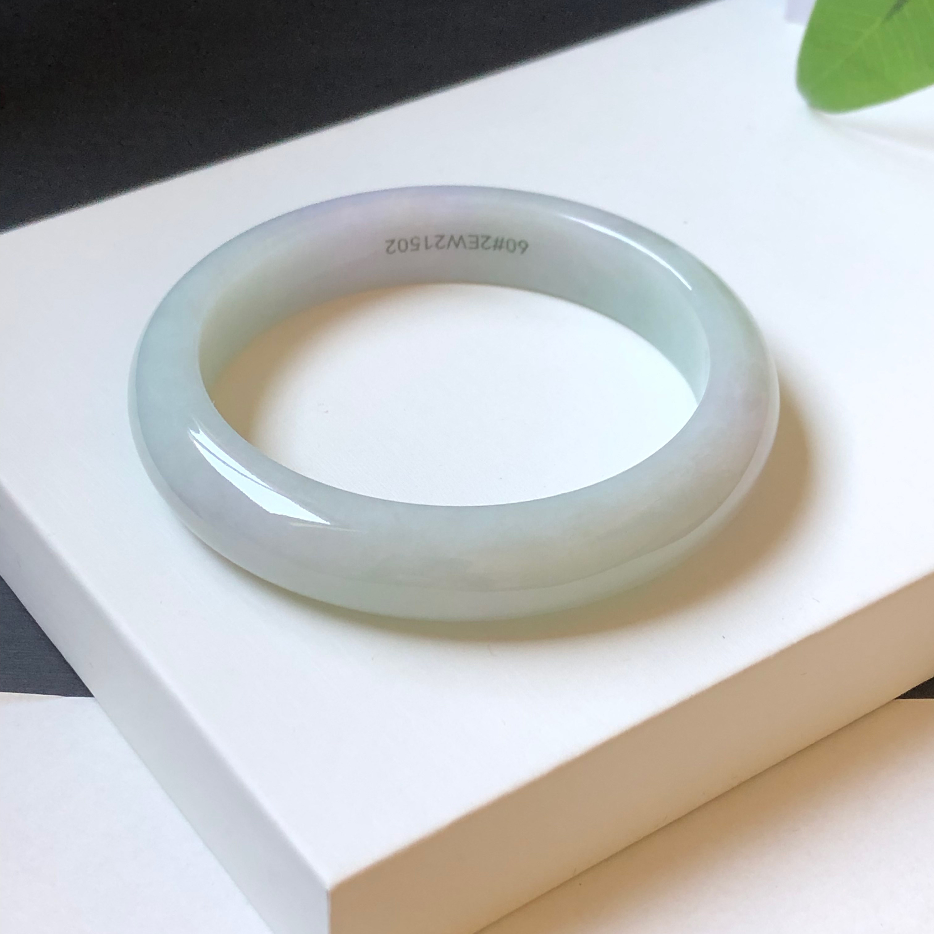 60圈2EW21502平安福 大艺珠宝糯种春彩紫罗兰缅甸天然翡翠A货手镯