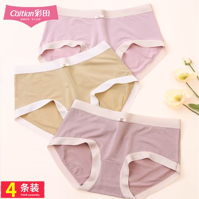 彩田内裤女莫代尔棉高腰舒适透气