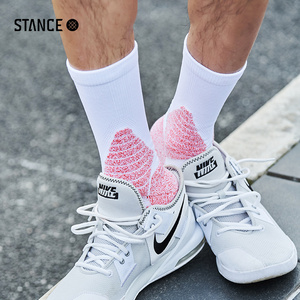 STANCE 中筒557粉色款专业实战高帮篮球袜精英袜运动袜子男女