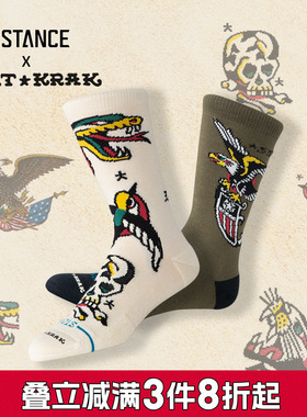 STANCE斯坦斯 x Bert Krak艺术家联名夏季透气休闲袜男女中筒袜子