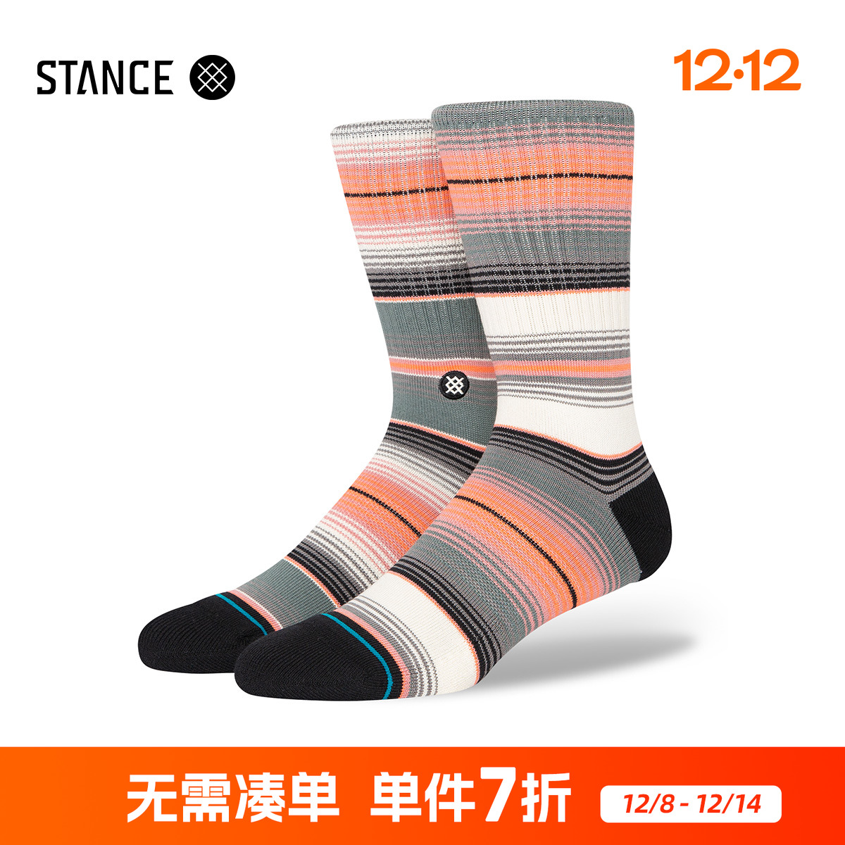 STANCE运动男女棉中筒袜休闲袜