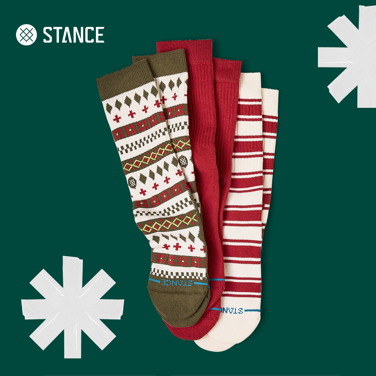 STANCE圣诞送礼系列中筒袜3双装