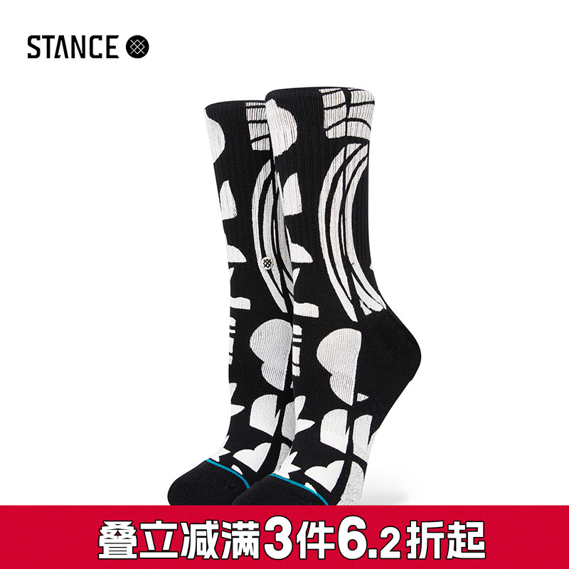 STANCE女士中筒袜黑白休闲袜