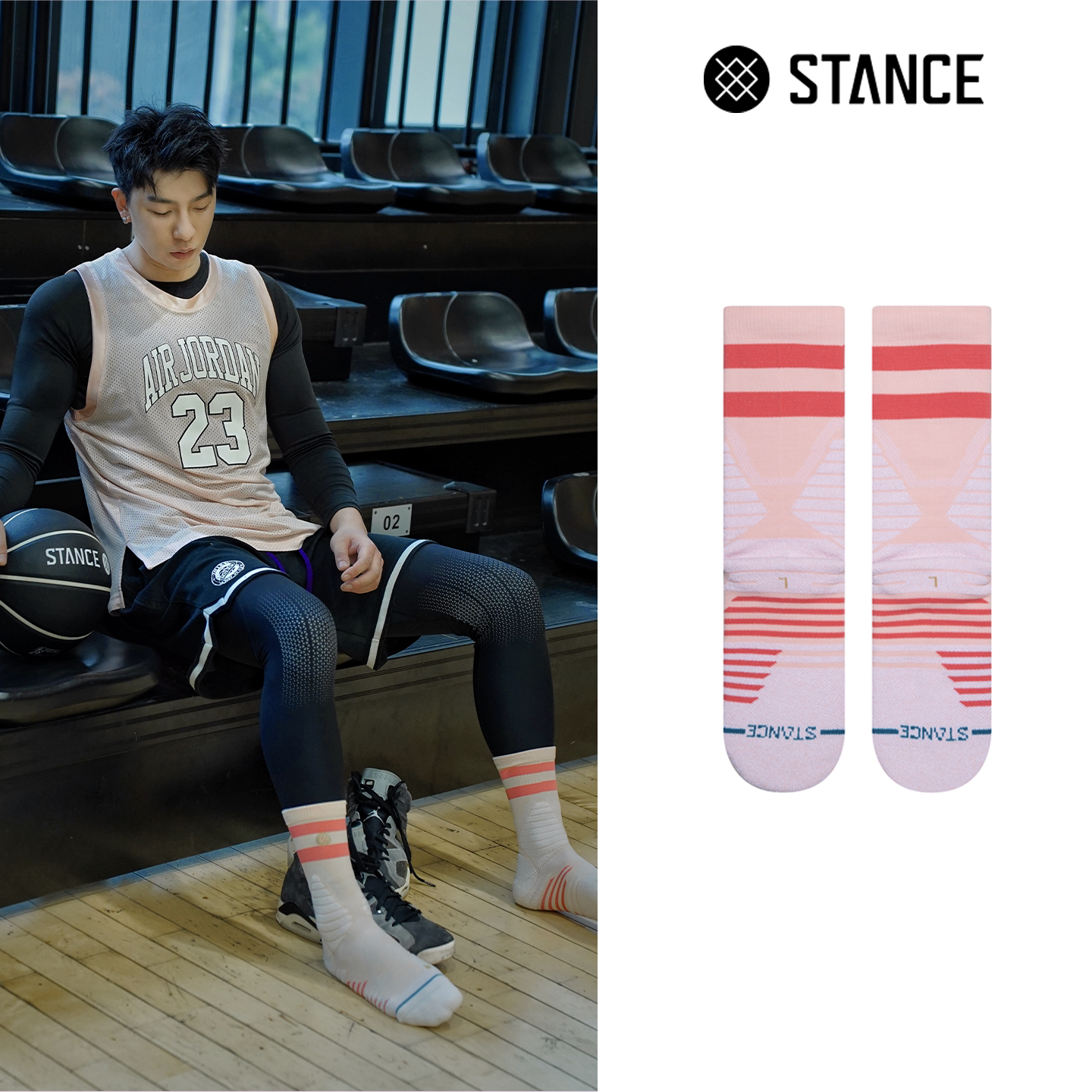 STANCE篮球袜男袜实战精英训练袜吸湿排汗斗牛袜耐磨支撑运动袜男