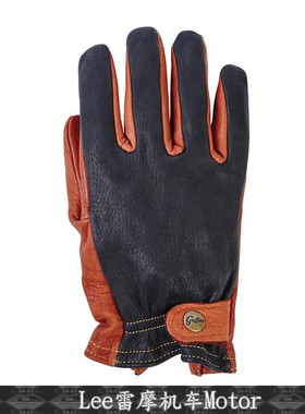 雷摩机车 美国制造Grifter复古摩托车手套野牛皮厚重哈雷骑士手套