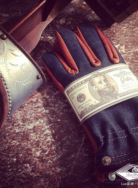 雷摩机车 美国正品Grifter 野牛皮复古哈雷手套cafe摩托车手套