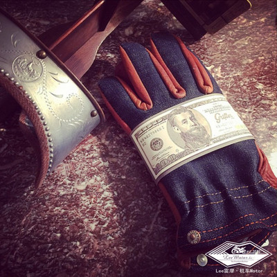 GRIFTER野牛皮复古哈雷手套