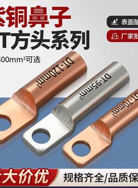 DTF方头铜鼻子塑壳断路器光伏空开铜接头紫铜线耳堵油式接线端子