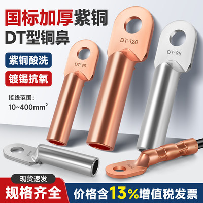 铜鼻子DT国标紫铜接线端子铜接头