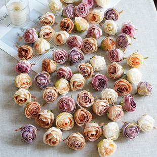 仿真小花朵玫瑰花混搭diy手工材料包古风花头手作簪花头饰装饰花