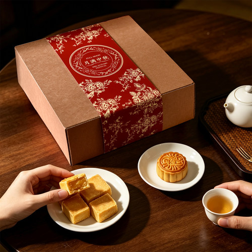 中式中秋月饼糕点酥皮礼盒包装盒
