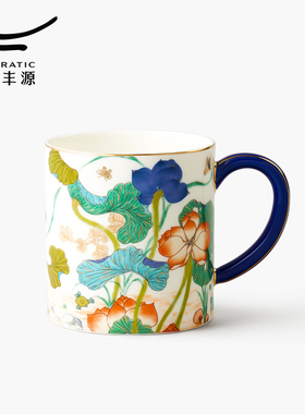 国瓷永丰源幸福和鸣马克杯陶瓷茶杯350ml高档精致喝水杯子