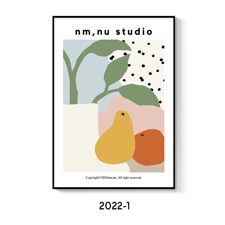 추상 라인 정물 커피 아트 포스터 장식 그림 심장 배와 오렌지 MORANDI 컬러 블록 레스토랑 그림 심장