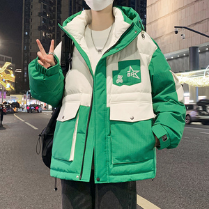 青少年棉衣外套13岁男孩初高中学生14加厚款秋冬装15大童羽绒棉服