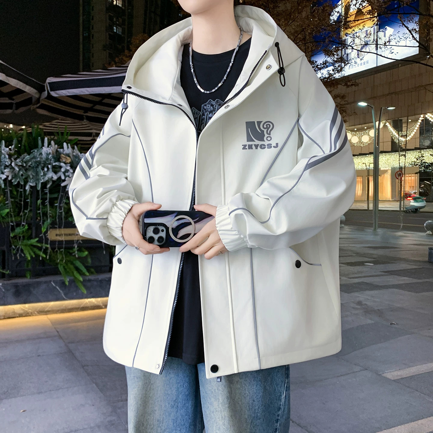 春秋款冲锋衣外套男孩13初中学生潮流夹克15岁青少年大童男装上衣