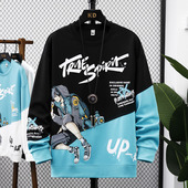 潮流卫衣14大童男装 15岁初高中学生13春秋款 t恤男孩12 青少年长袖