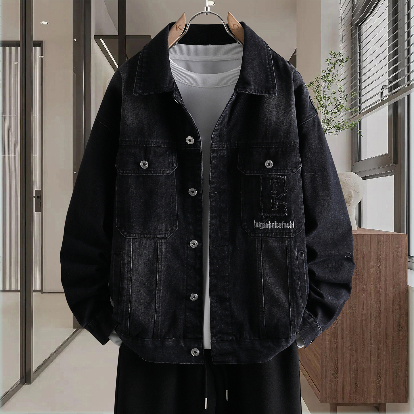 不起球不褪色不缩水牛仔夹克外套