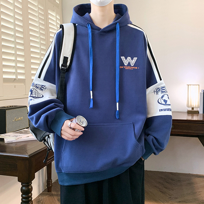 2025新款春秋季连帽卫衣男初高中学生帅气青少年外套大童春装上衣