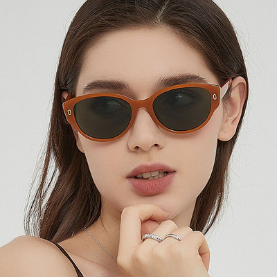 个性2024年小众5659嘻哈辣妹猫眼墨镜街拍甜酷防紫外线太阳镜