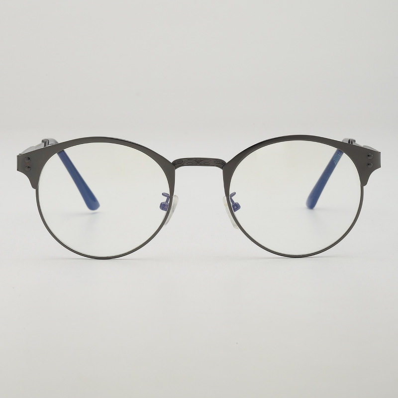 复古休闲圆形文艺感金属男女同款无度数可配近视眼镜框架