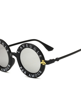 欧莱欧15981太阳镜女士小蜜蜂圆形墨镜2025新款炫彩太阳眼镜