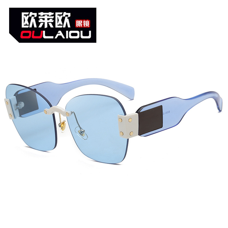 欧莱欧8330太阳镜女士复古欧美墨镜2022新款无框潮流眼镜