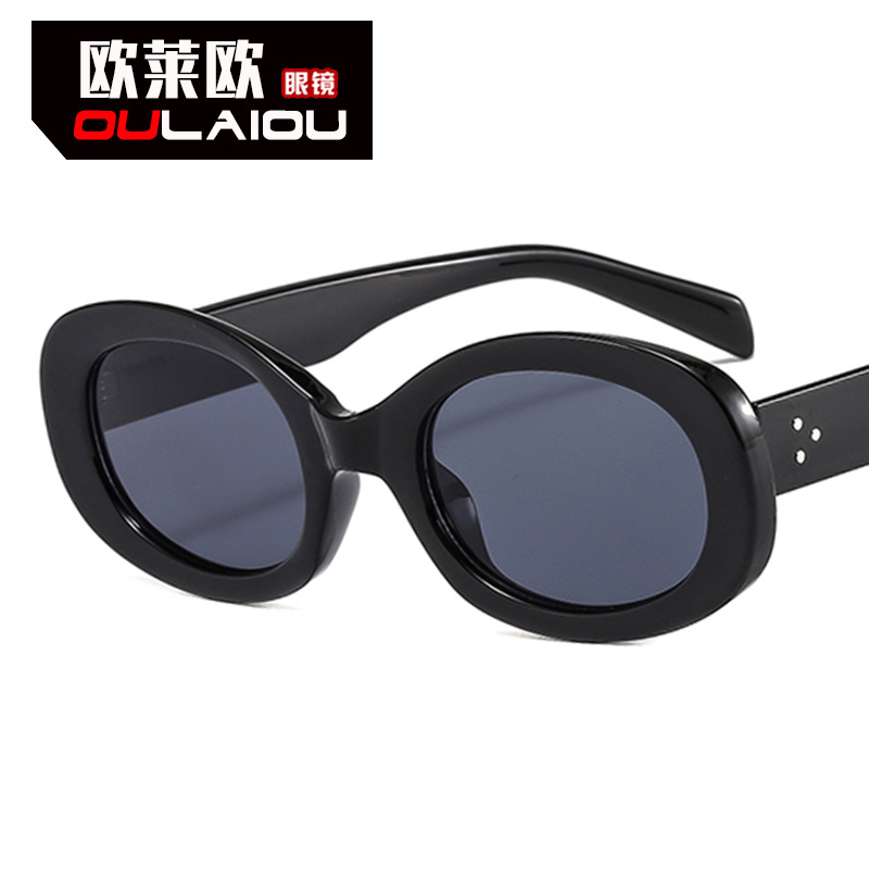 欧莱欧3535椭圆米丁欧美太阳镜女款眼镜小款复古凹面长脸墨镜