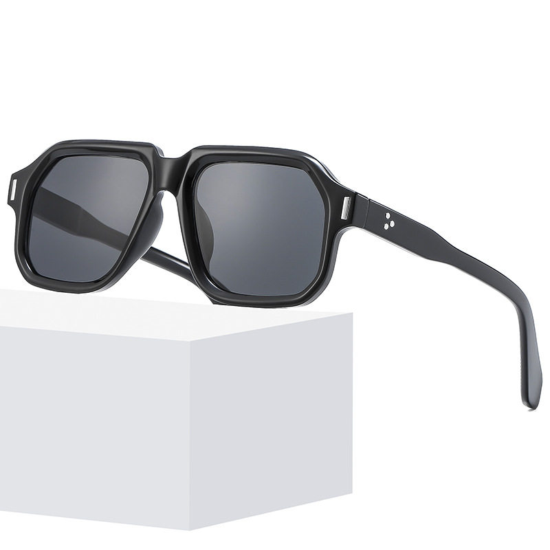 欧莱欧新款潮流米钉遮阳防紫外线简约方框男女复古时尚百搭太阳镜